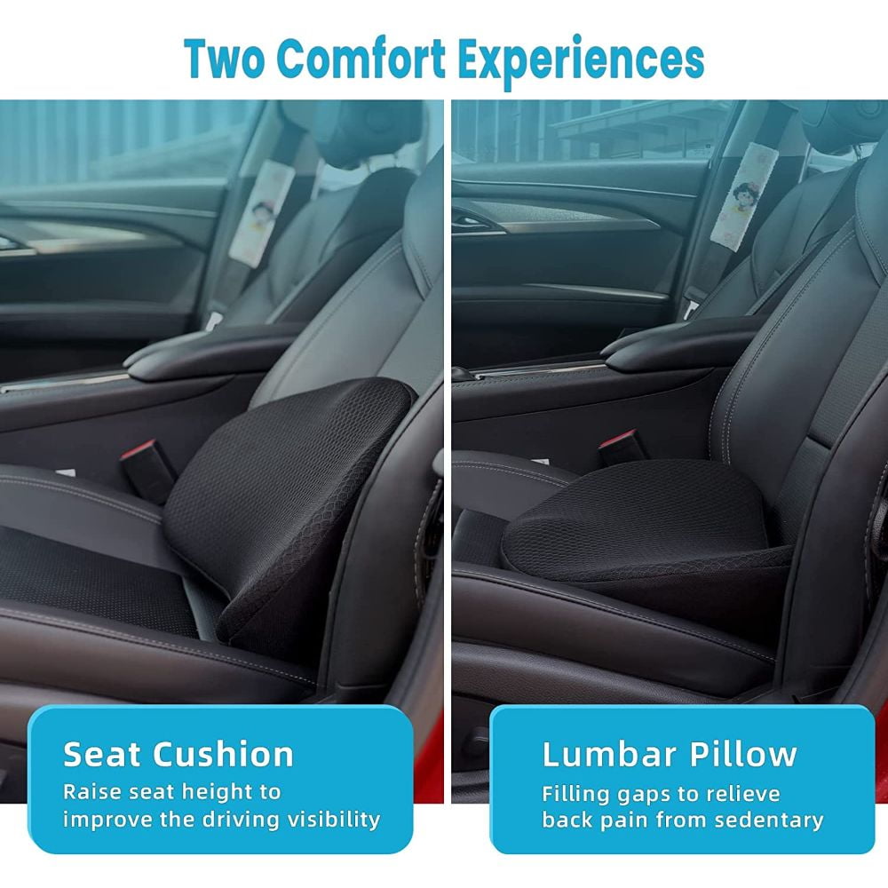 Premium Car Seat Cushion, Memory Foam Driver Seat Cushion to Improve Driving  Vie