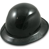 Actual Carbon Fiber Hard Hat - Full Brim Glossy Black with Protective Edge and Tote