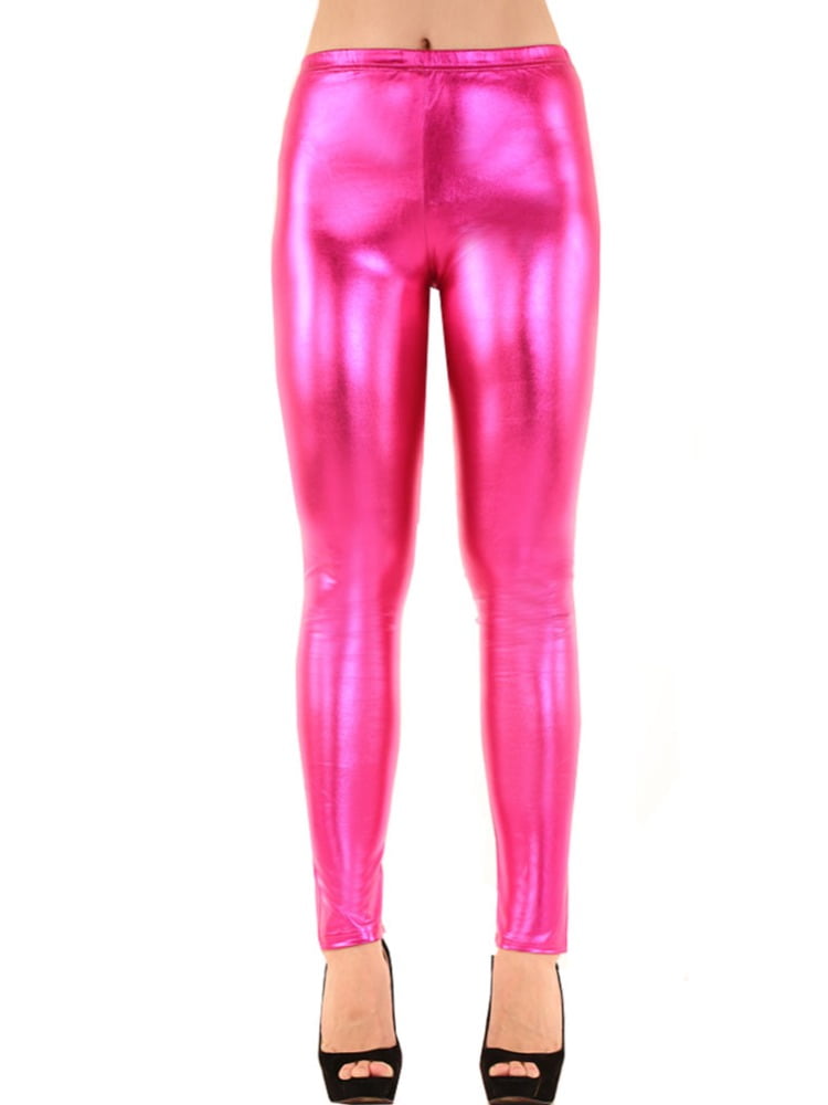 SpyfoxArt Studio Electric Pink Yoga Pants Womens Cut & Sew Casual Leggings 