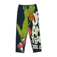 thumbnail image 4 of Xecao Dinosaur Basketball Player Women's Straight Lounge Pajama Pants: The Epitome of Relaxed Sleepwear, 4 of 9