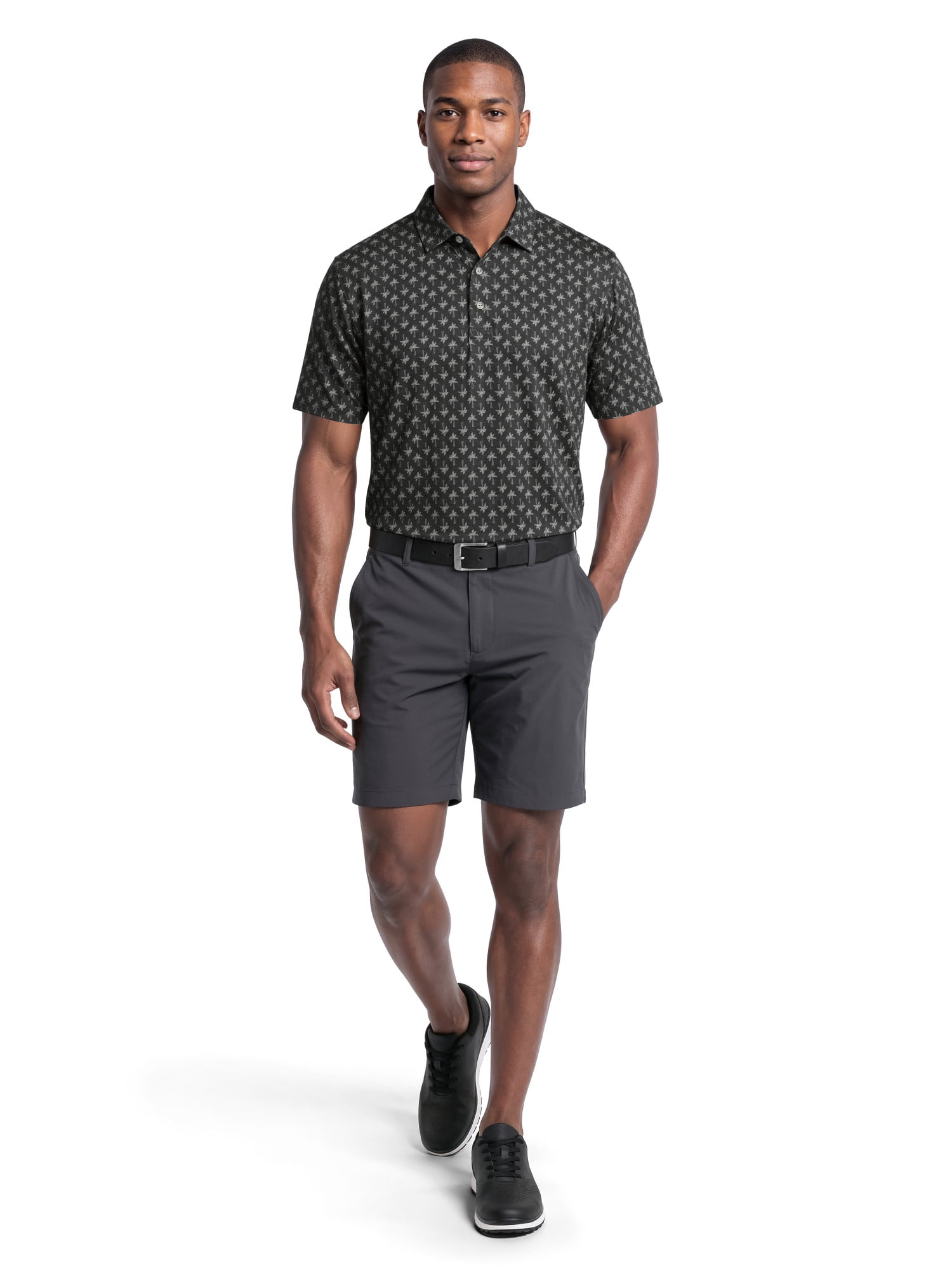 Ben Hogan Performance Men’s & Big Men's Heathered Palm Short Sleeve Golf Polo Shirt, Sizes S-4XLT