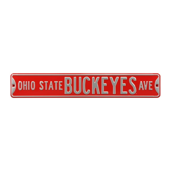 Scarlet Ohio State Buckeyes 6" x 36" College Ave Street Sign