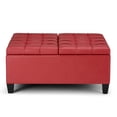 thumbnail image 4 of Allora Ottomane de Table Basse de Rangement, Rouge Cramoisi, 4 of 9