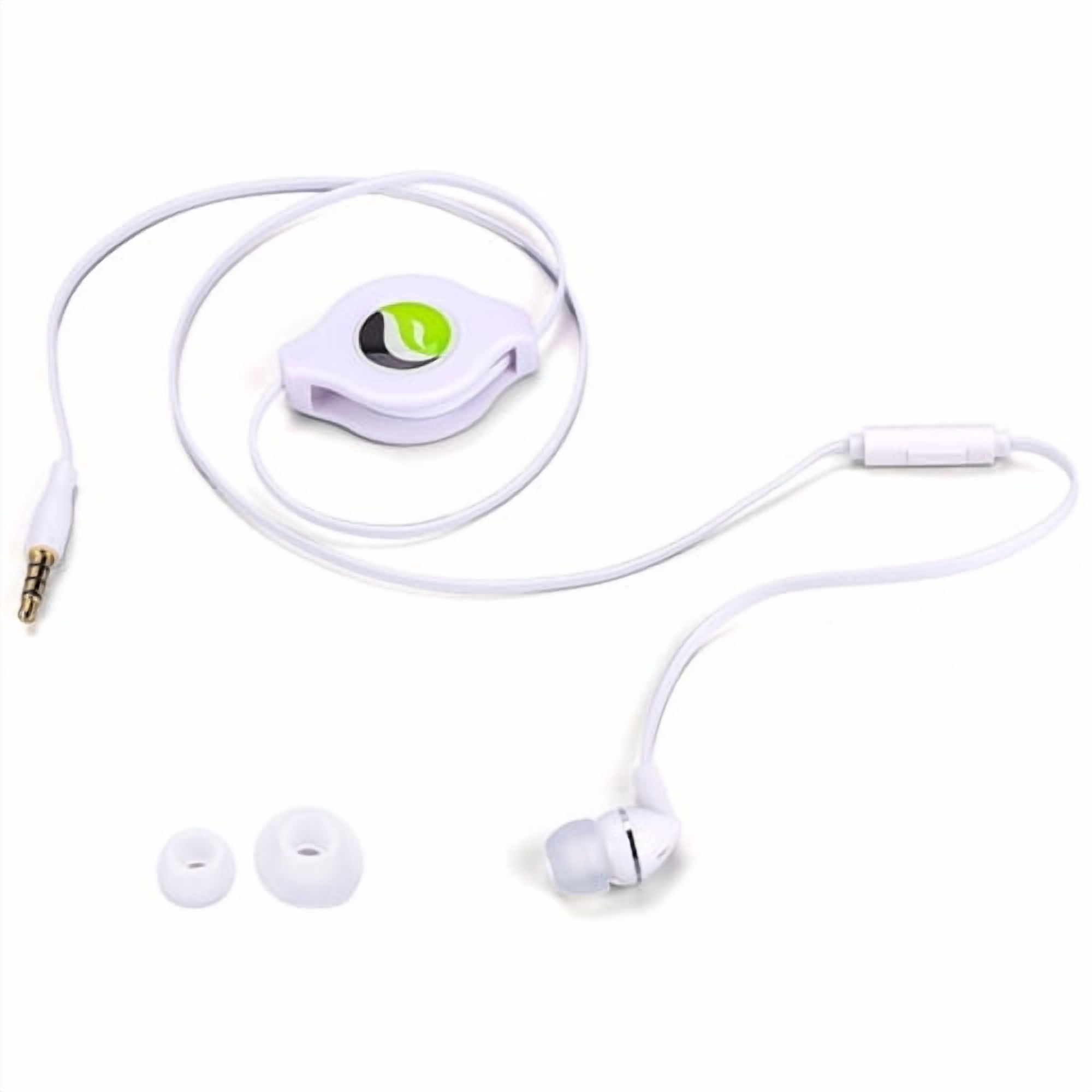 Retractable Mono Earphone Compatible With Motorola Moto G Play (2021,2023,2024,2026) - Headphone 3.5mm w Mic Headset Handsfree Earbud