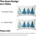 thumbnail image 5 of Blue Christmas Tree Lumbar Throw Pillow Covers 12X20 In Set of 2 Xmas Tree Lights Stars Decorative Rectangle Pillow Cases Winter Holiday Pillow Cover Farmhouse Home Decor For Living Room Sofa Couch, 5 of 6