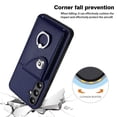 thumbnail image 5 of Wallet Case Compatible for Samsung Galaxy S23 FE with Card Holder, Rotation Finger Ring Kickstand Card Slots Case, Classic PU Leather Shockproof Magnetic Button Cover for Galaxy S23 FE, Blue, 5 of 7