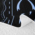 thumbnail image 5 of Erosebridal Black Blue Ribbon Bed Spread Queen for Girl, Kawaii Princess Cartoon Queen Coverlet Set, 3-Piece, 5 of 7