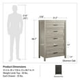 thumbnail image 3 of Commode à 5 tiroirs Beaumont d’Ameriwood Home, chêne noir, 3 of 9