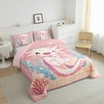 thumbnail image 4 of Feelyou Cute Pink Axolotl Bedding Comforter Set for Child, Cartoon Ocean Animal Twin Comforter Sets, Dreamy Fairy Tale Reversible Bedding Set, Breathable Home Decor, 2 Pieces, 4 of 9