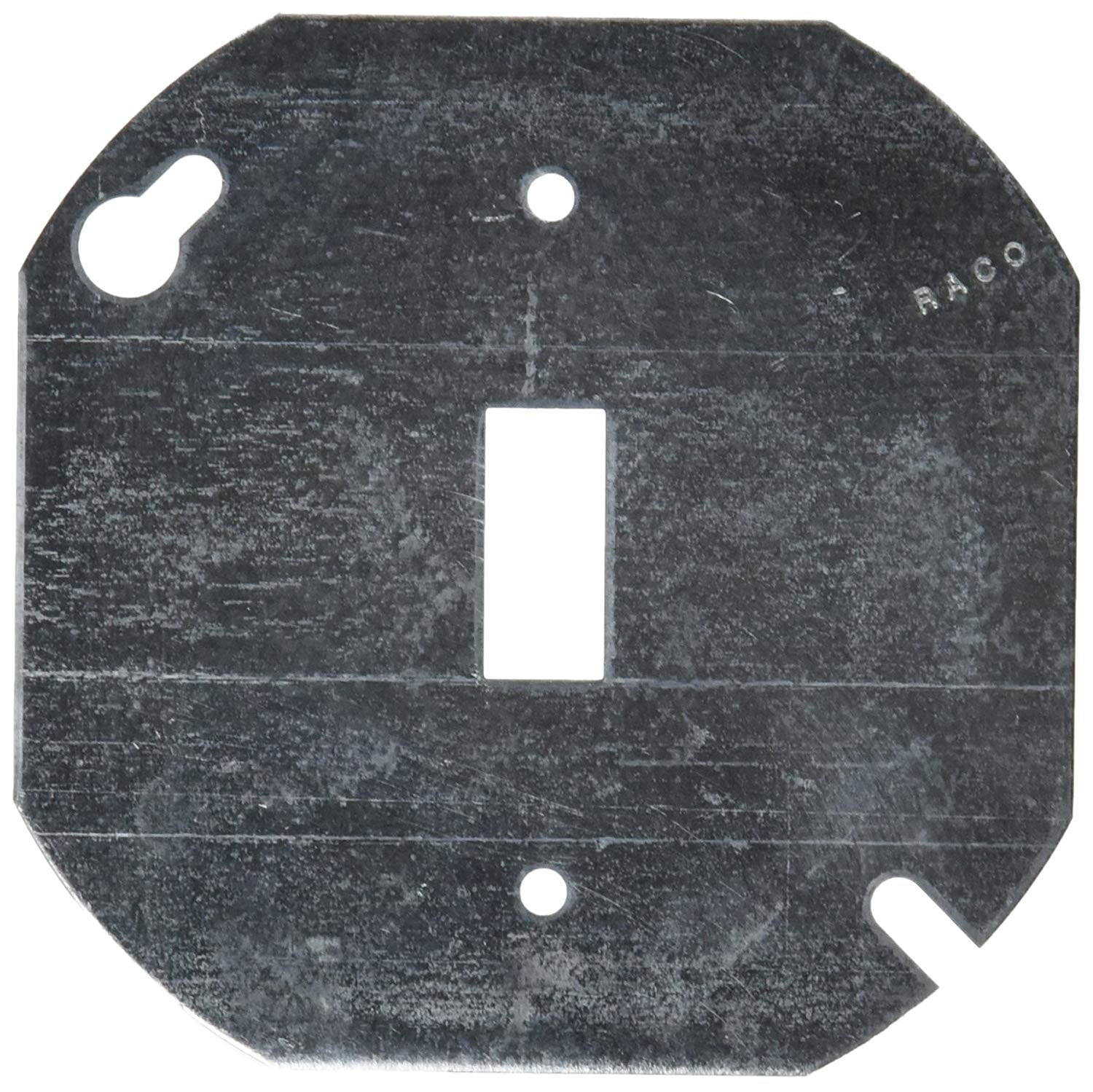 Hubbell 729 Raco Flat Octagon Electrical Box Cover, 4 In L X 4 In W