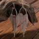 thumbnail image 3 of Granjero Gordo Pendientes colgantes de estilo retro con diseño único y nuevo para mujer, joyería étnica bohemia vintage (blanco), 3 of 5