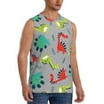 thumbnail image 2 of Uemuo Cute Dinosaur Pattern Men's Sleeveless T-Shirt,Muscle Athletic Tank Top, Moisture-wicking Quick-dry Breathable Classic Tee Top for Gym Run Outdoor Sports-, 2 of 8