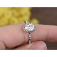 thumbnail image 3 of Oval cut 1.25 Ct Halo Moissanite and Diamond Engagement Ring in 10k White Gold, 3 of 3