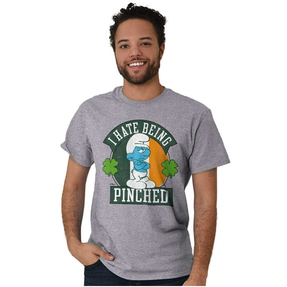 Smurfs Hate Being Pinched St Paddy Men's Graphic T Shirt Tees Brisco Brands S
