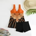 thumbnail image 6 of Wyobmus Women's Tankini Bathing Suits Two Piece Plus Size Swim Dress High Waist Printing Padded Swimsuits With Boyshorts A-Orange, 6 of 6