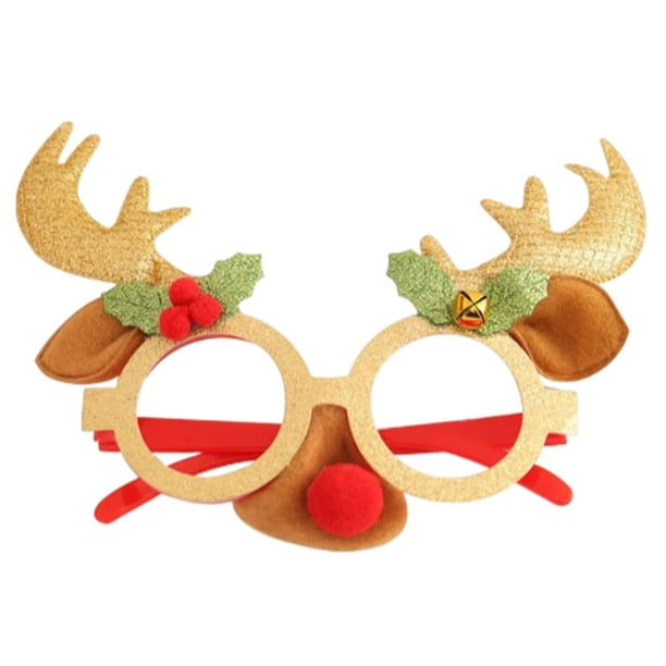 Toystoory Gafas de Navidad Marco Festival Navidad Vacaciones Hogar Comedor Bar Hotel Café Decoración Foto Prop Anteojos Ornamento Niños Kits de decoración para fiestas animales de oro Toystoory HA069936-03