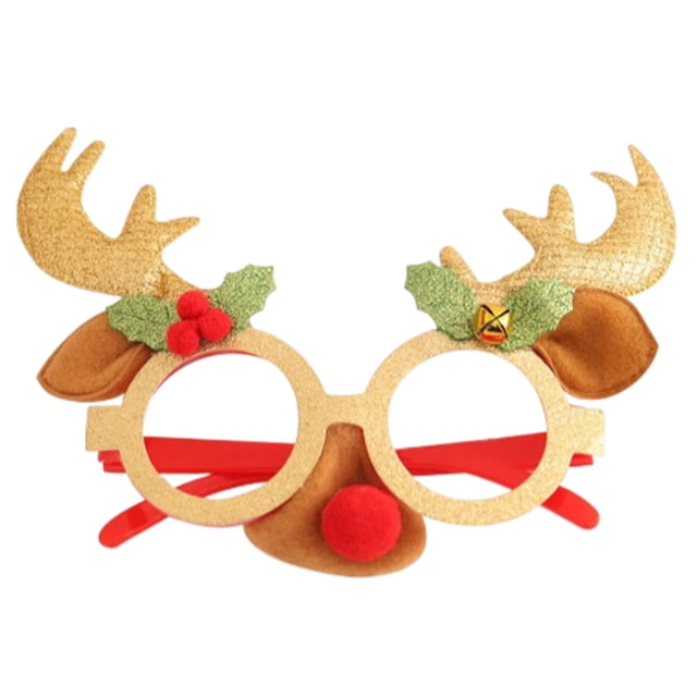 Naiovety Gafas de Navidad Marco Festival Navidad Vacaciones Hogar Comedor Bar Hotel Café Decoración Foto Prop Anteojos Ornamento Niños Kits de decoración para fiestas animales de oro Naiovety HA069936-03