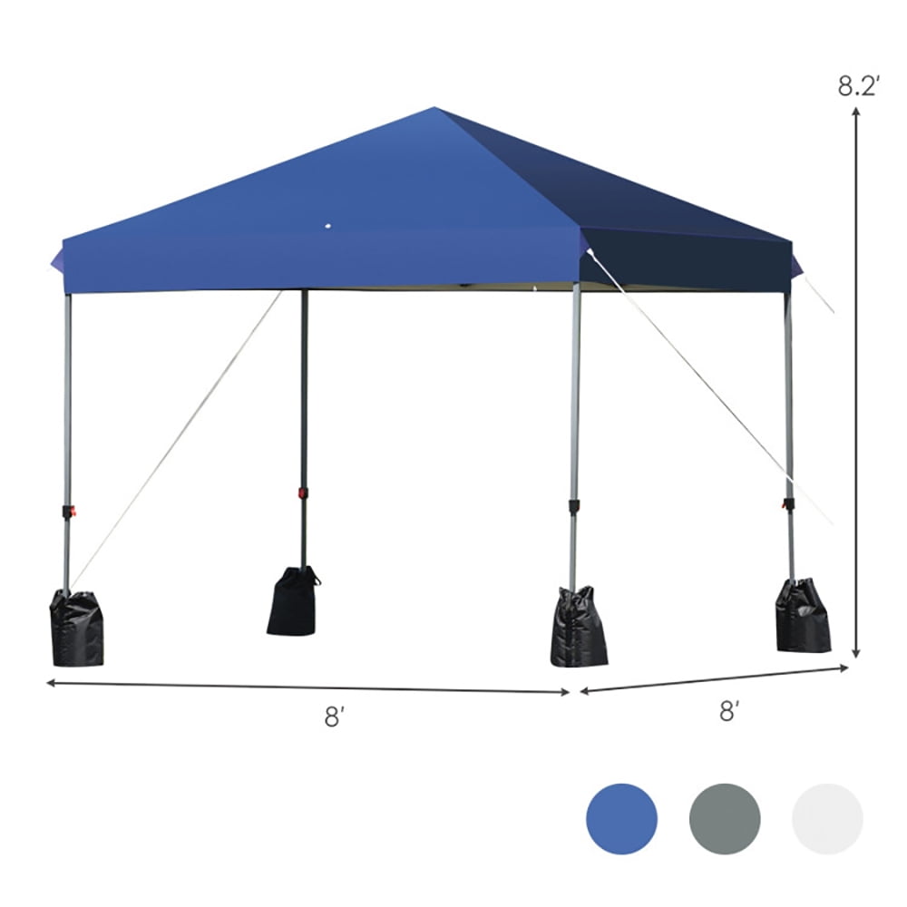 Aimee Lii 8' x 8' Outdoor Pop up Canopy Tent with Roller Bag, Gazebo Tent for Party Wedding BBQ Events, Blue Aimee Lii 8' x 8' Outdoor Pop up Canopy Tent with Roller Bag, Gazebo Tent for Party Wedding BBQ Events, Blue