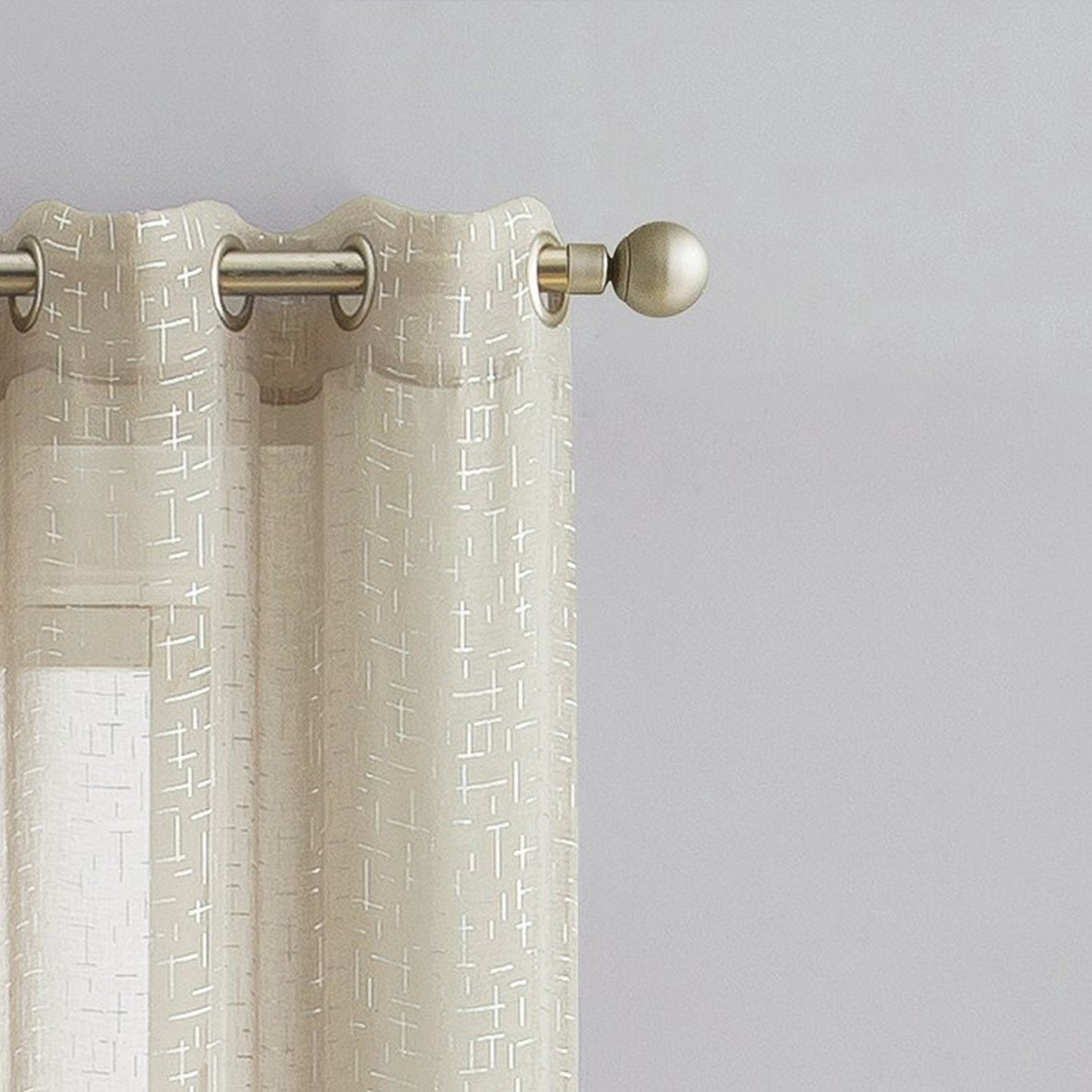 VCNY Home Harlow 2-Piece Taupe Metallic Sheer Curtain Panel Set, 38" x 84"