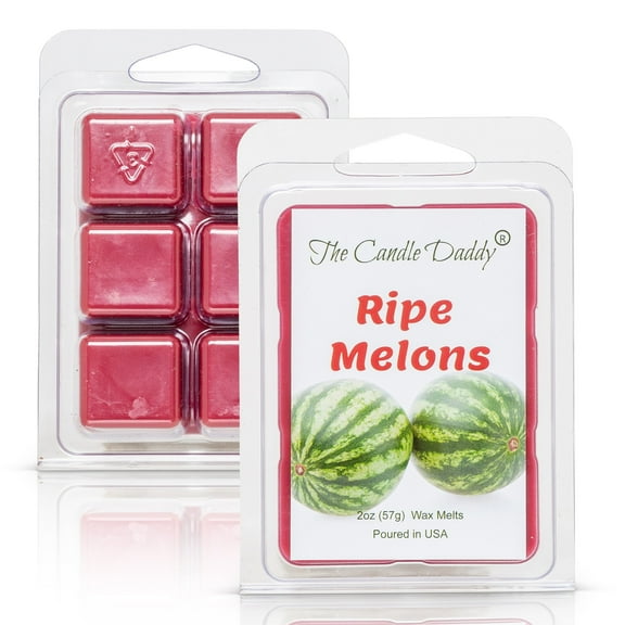 Ripe Melons - Juicy Watermelon Scented Melt - Maximum Scent Wax Cubes/Melts - 1 Pack - 2 Ounces - 6 Cubes