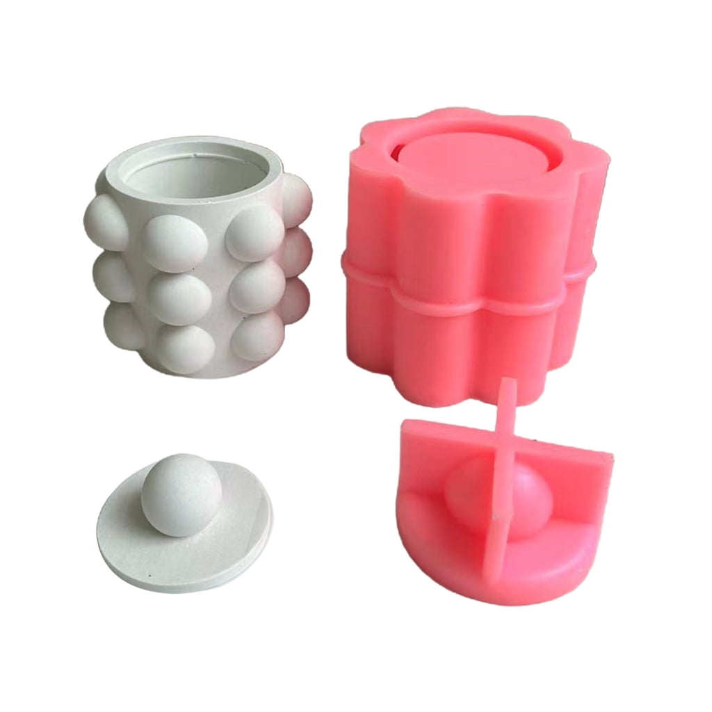 Round Tray Resin Casting Mould Candle Holder Silicone Cup Molds with Lid Resin Casting Mould Round Silicone Soap Mold