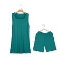 thumbnail image 6 of GILIGEGE 2 Piece Short Sets for Women Summer Women's Casual Oversized Two Piece V Neck Vest Open Top Top Top Tight Shorts Shorts Set Summer Beach Vacation Outfits Lounge Tracksuits Mint Green L, 6 of 6