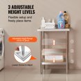thumbnail image 4 of KFFKFF 24"x24" Stainless Steel Work Table, Industrial Grade Food Prep Table, Sturdy Metal Table with Adjustable Height for Home, Restaurant, and Hotel Use, 4 of 8