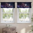 thumbnail image 2 of LALILO Kitchen Curtain Valance Planets And Galaxy Science Rod Pocket Window Curtain 52"x 18" Set of 2, 2 of 5
