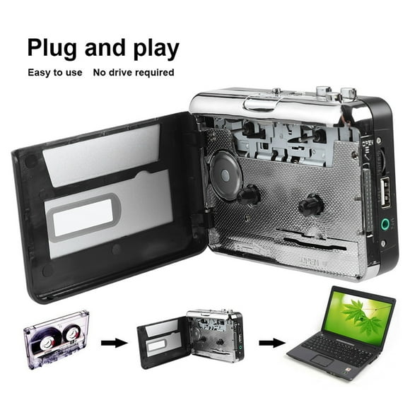 Cassette Player Portable Cassette Tape to MP3 Converter USB Flash Drive Capture Audio Music Player Plug and Play
