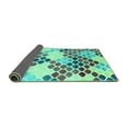 thumbnail image 2 of Ahgly Company Indoor Round Abstract Turquoise Blue Contemporary Area Rugs, 6' Round, 2 of 4