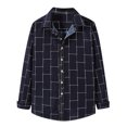 thumbnail image 1 of Camisa informal de manga larga con estampado de rayas y botones para hombre Pompotops oipoqjl27936, 1 of 8