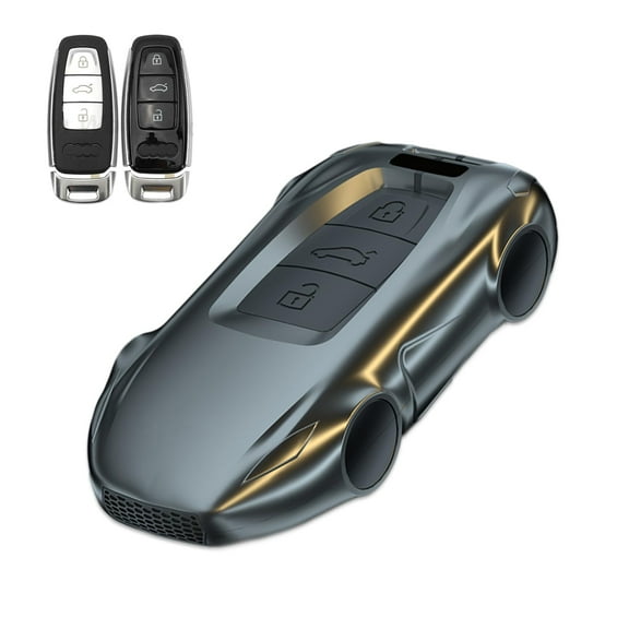 Key Cover Case, Zinc Alloy Metal Key Fob Case Protector Shell Accessories Compatible with Audi A3 A6 A7 A8 A8L E-Tron Q7 Q8 RS6 RS7 S3 S6 S7 SQ7 SQ8 2020-2022