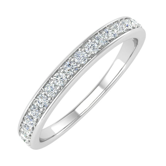 1/4 Carat Round Diamond Wedding Band Ring in 14K White Gold (Ring Size 5.75) (I1-I2 Clarity)