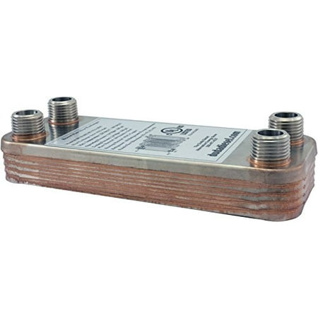 

Duda Energy HX1210:F34 B3-12A 10 Plate Stainless Steel Heat Exchanger with 3/4 Female NPT Ports Copper Brazed 1.2 Height 2.9 Width 7.5 Length