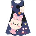 thumbnail image 1 of Vestido de verano para niñas, vestido sin mangas, cuello redondo, sin mangas, arco iris, dibujos animados de Minnie, manga corta, 3-7 años, Fashion140 Gao Jinjia LED, 1 of 2