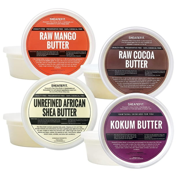 Sheanefit Essential Butter Set 8oz of Unrefined Ivory Shea Butter