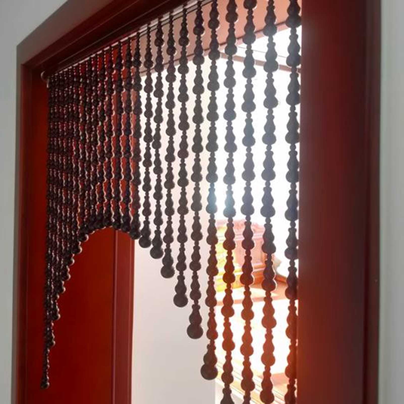 Wood Beaded Curtains for Doorway,Handmade Wooden Rustic Divider Strip Tassel Beads Curtain Wall Hanging Strings Panel Decoration For Living Room Bedroom Decor