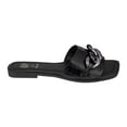 thumbnail image 2 of GC Shoes Womens Flat Faux Leather Fashion Sandals, Slip On Summer Slides, Padded Thong Strap Sandal Flats, 2 of 4