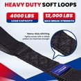 thumbnail image 2 of MOCA 8-Pack Soft Loop Tie Down Straps 4,000 Load Capacity & 12,000 Lbs Breaking Strength 1.6 x 17 inches Heavy Duty Tie Down Straps for Securing ATV, UTV, Motorcycles, Scooters & Dirt Bikes(Black), 2 of 8