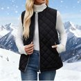 thumbnail image 5 of Yangnuo Womens Fashion Trendy Sleeveless Quilted Jackets Vest Jackets 2025 Fall Winter Women's Winter Solid Color Side Zipper Pocket Hooded Jacket Top, 5 of 6