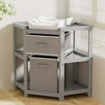 thumbnail image 5 of XJD Corner Baby Changing Table Diaper Changing Station with Storage Drawers with Laundry Hamper, Storage Bin, and Contoured Pad for Baby - Gray, 5 of 10