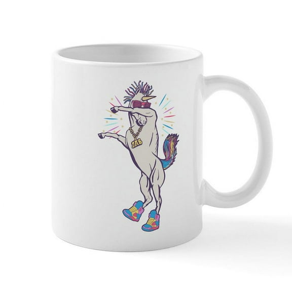 CafePress - Dabbing Unicorn - 11 oz Ceramic Mug - Novelty Coffee Tea Cup