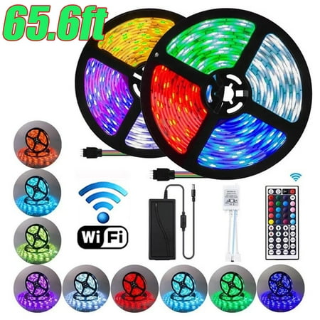 

Ledander Bedroom LED Light 65.6ft（2*32.8ft） LED Light RGB Dimmable APP Control and IR Remote Control Extra Long Smart LED Light Strip with Music Sync Decorative Light Strip for Room Kitchen Party