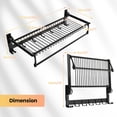 thumbnail image 3 of Gymax Wall Mounted Foldable Towel Rack w/ Adjustable Towel Bar & Movable Hooks Black, 3 of 10