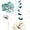 Teal, variant on Small Stall Shower Curtain 36 x 72, Narrow Half Watercolor Floral Fabric Shower Curtain, Teal Beige Flower Decorative Bathroom Shower Curtain Set with Hooks
