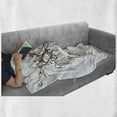 thumbnail image 6 of Motorcycle Soft Flannel Fleece Throw Blanket, Keep on Riding Words and Bike on the Road Birds Sketch Art Picture, Cozy Plush for Indoor and Outdoor Use, 60" x 80", Brown White, by Ambesonne, 6 of 6