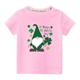 thumbnail image 2 of Wavsuf Kids T-Shirts for Boys Summer Printed Crew Neck Casual Pink Shirts Size 4-5 Years, 2 of 6