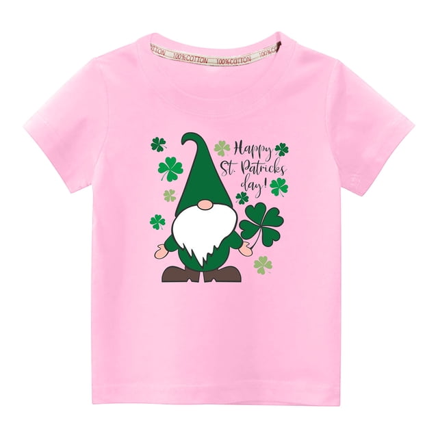 FAIWAD Chandails de la Saint-Patrick pour Tout-Petits Filles Garçons, Manches Courtes, Hauts à Imprimé Graphique, Coupe Ample, Col Rond, Chandails à Enfiler