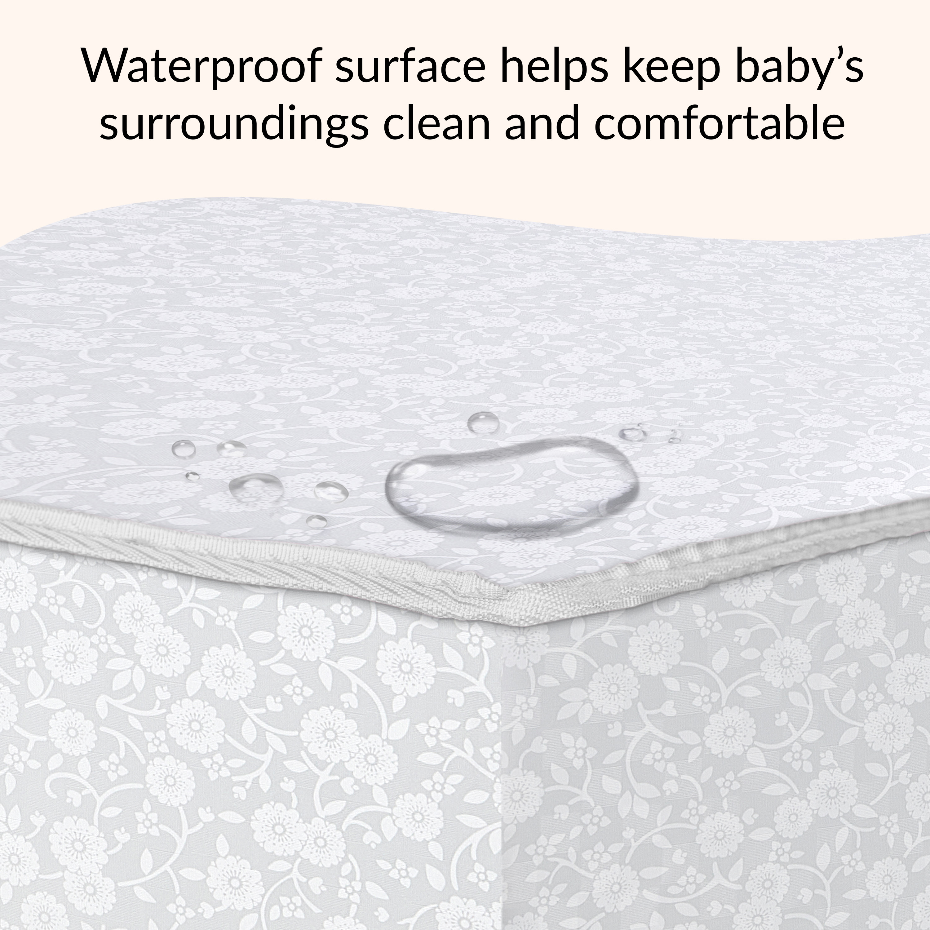 Dream On Me Nap Nest Crib and Toddler Mattress, Daisy Dreams
