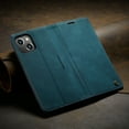 thumbnail image 6 of KONEE Phone Case Compatible with iPhone 14 Plus , Leather Case PU Leather Flip Phone Case with [Card Slot] [Stand Function], Foldable Phone Case for iPhone 14 Plus Case, Blue-Green, 6 of 14